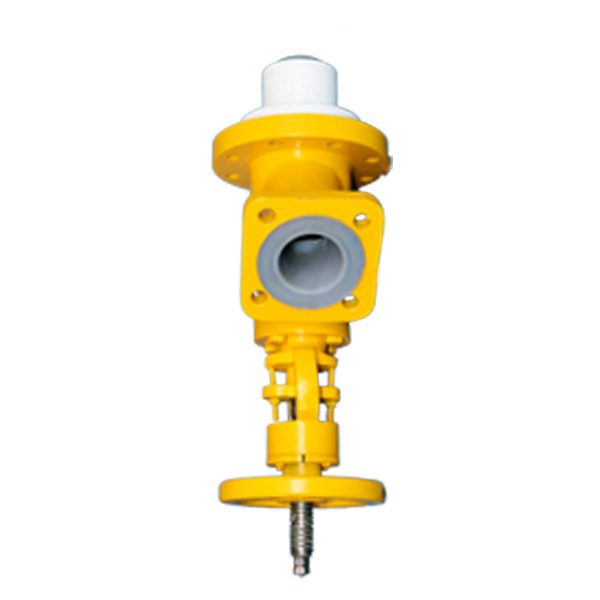 FEP / PFA LINED WHEEL OPERATED CARBON STEEL / STAINLESS STEEL / SPARROW GREY IRON (SGI) “Y” TYPE FLUSH BOTTOM OUTLET VALVE